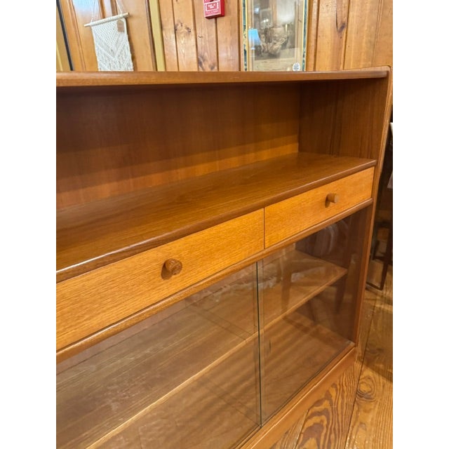 Wood Vintage Nathan Teak Bookcase Display Cabinet For Sale - Image 7 of 12