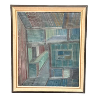 Ragnar Svedberg, Landscape Composition, 1950s, Oil Painting on Panel, Framed For Sale