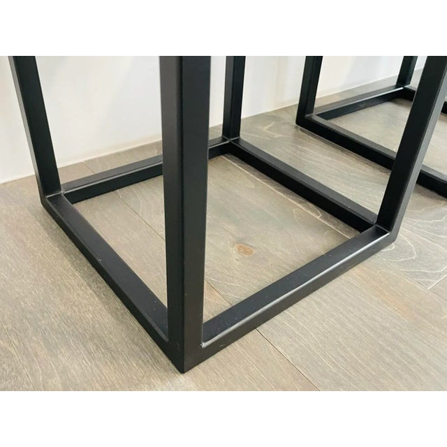 3 Iron & Oak Side Tables, Made in the Usa by Cain Studio For Sale - Image 9 of 13