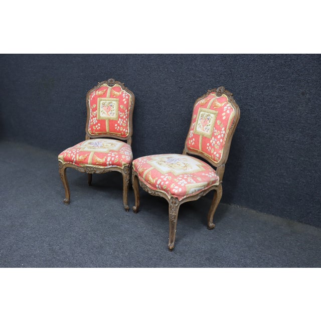 Louis XV Style Walnut Side Chairs – Pair For Sale - Image 4 of 11