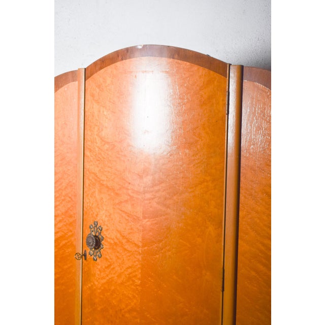 Small Art Deco English Wardrobe in Light Wood, 1930 For Sale - Image 4 of 8