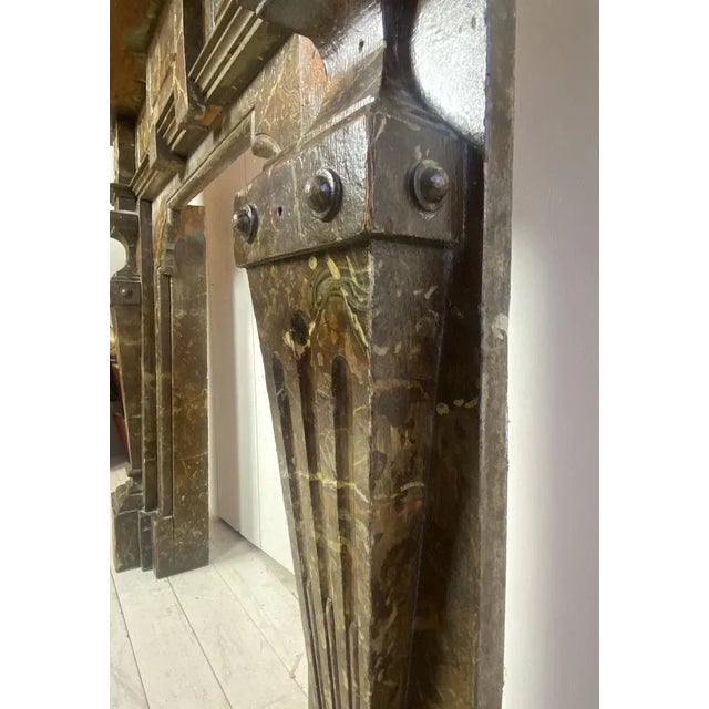 Antique Wooden Fireplace Mantle, 1900s For Sale - Image 6 of 18