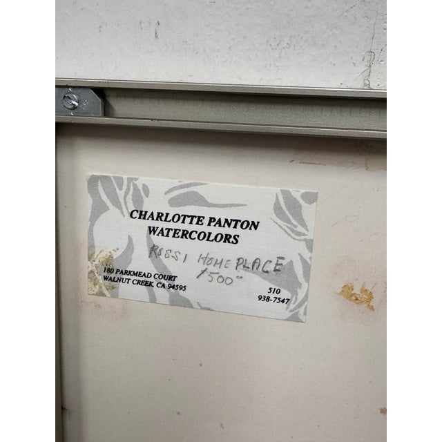Charlotte Panton Rossi Home Place Framed Watercolor, Circa 1996 For Sale - Image 10 of 12