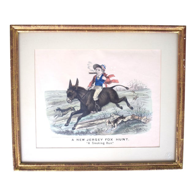 19th Century A New Jersey Fox Hunt. "A Smoking Run" Reproduction Print For Sale