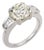 Mid Century Gia 3.05 Carat Old European Cut Diamond Platinum Engagement Ring, Size 5.75 For Sale