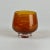 Vintage Signed Hand Blown Small Round Glass Vase in Amber Color With White Swirling Stripe For Sale In New York - Image 6 of 9