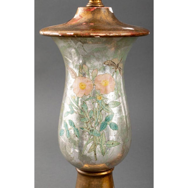 Green Pair of Mercury Glass Lamps, 20th C For Sale - Image 8 of 9