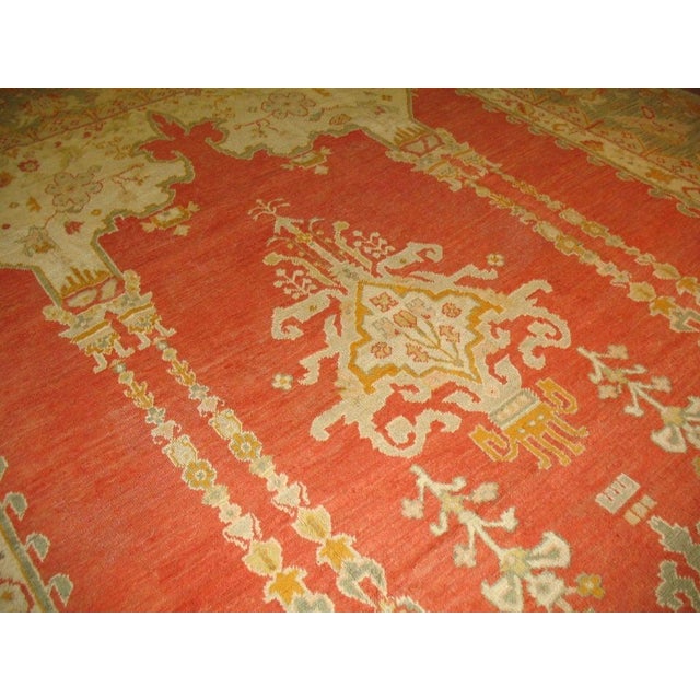 19th Century Zabihi Collection Turkish Antique Oushak Carpet - 12'10" x 17'1" For Sale - Image 5 of 12