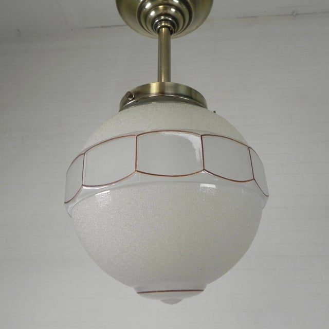 Art Deco Pendant Lamp with 12-Sided Glass Ball, 1930s For Sale - Image 10 of 15