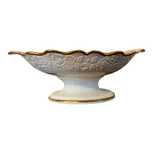 Antique Early 19th Century English George III Coalport Porcelain Centerpiece Compote Fruit Bowl For Sale