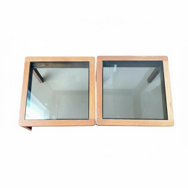 1970s 1970s Danish Modern Teak & Smoked Glass Side Tables – Pair For Sale - Image 5 of 8