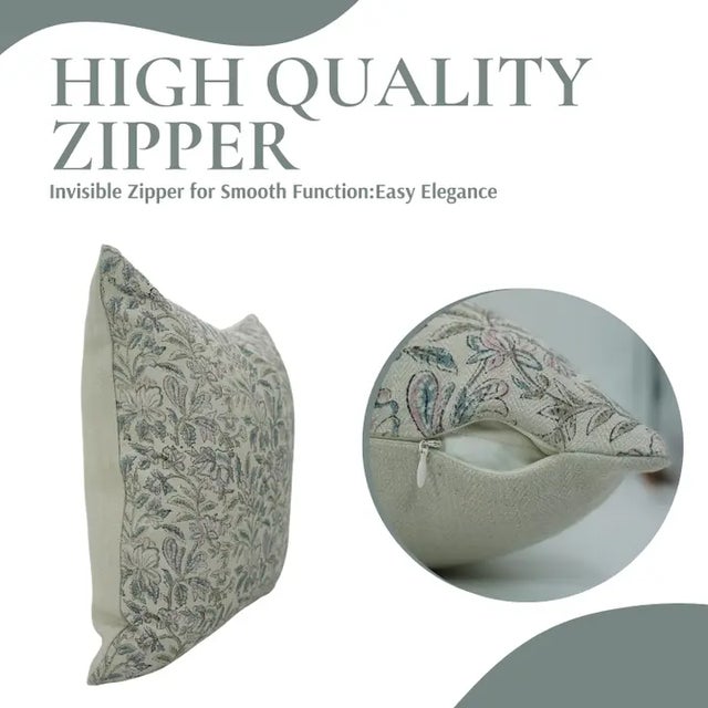 The Qudrat cushion cover features a thoughtfully hand block printed design that reflects organic forms and natural...