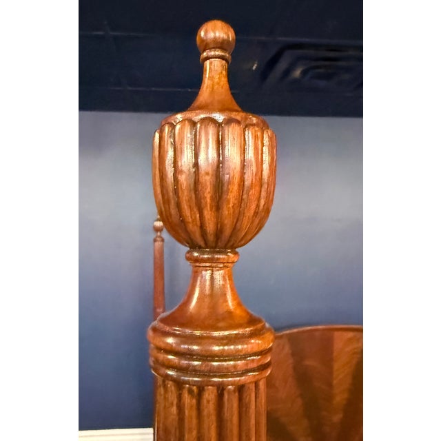Traditional King Size Mahogany Poster Bed by Leighton Hall - Showroom Sample For Sale - Image 13 of 14
