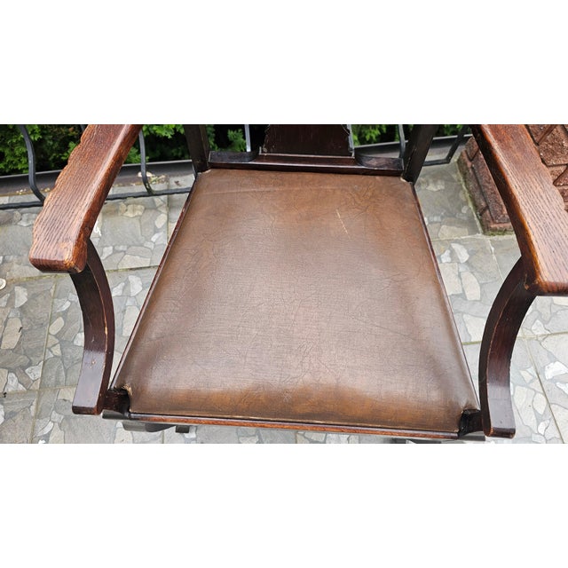 Art Nouveau Wooden Desk Chair For Sale - Image 6 of 11