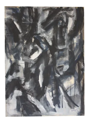 Abstract 'Aspen' Gouache on Board by Elizabeth Nachman Erlanger