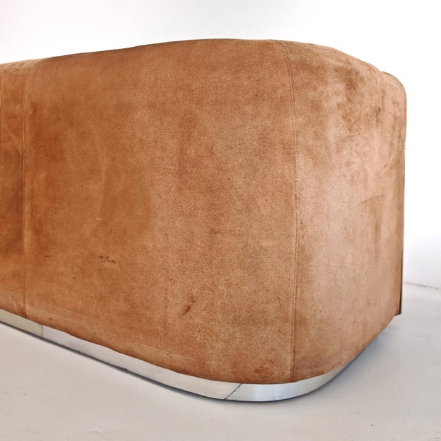 Vintage Space Age Chest of Drawers in Suede with Glass Shelf, 1970s For Sale - Image 17 of 18