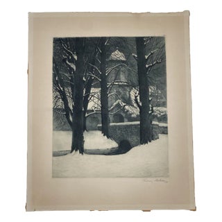 Franz Hecker, Tor der Wasserburg Alt-Barenaue bei Bramsche, Germany, Aquatint Etching For Sale