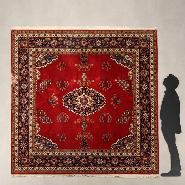 Gherla rug in cotton and wool, large knot, hand-made. This piece is attributed to the mentioned designer/maker. It has no...