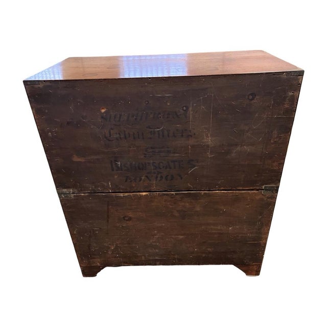 19th Century English Mahogany Campaign Chest For Sale - Image 6 of 13