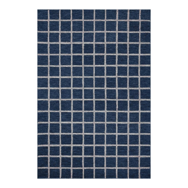 Chris Loves Julia x Loloi Polly Navy / Silver 2'-6" x 9'-9" Runner Rug For Sale