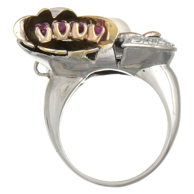 14KWRY Reto Modern Multi-Gemstone Ring, size 7 For Sale - Image 4 of 5