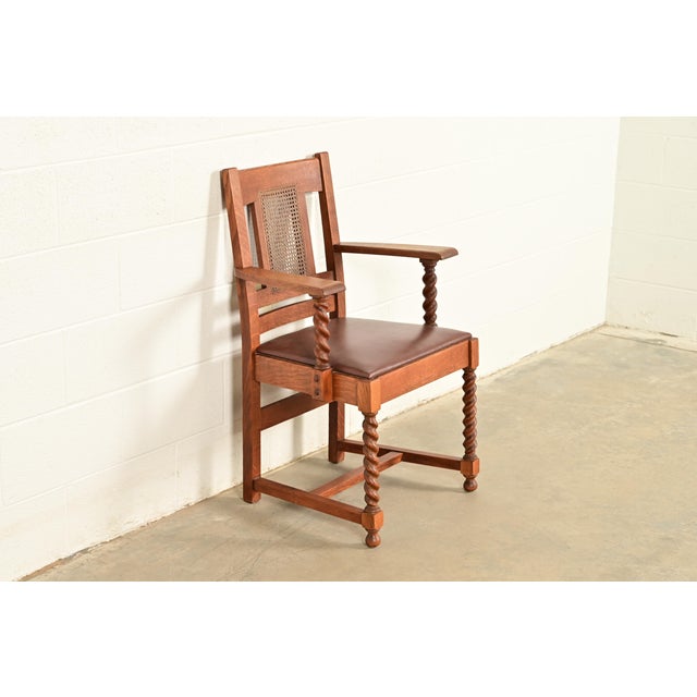 Stickley Brothers Antique Mission Oak and Cane Arts & Crafts Armchair For Sale - Image 15 of 15