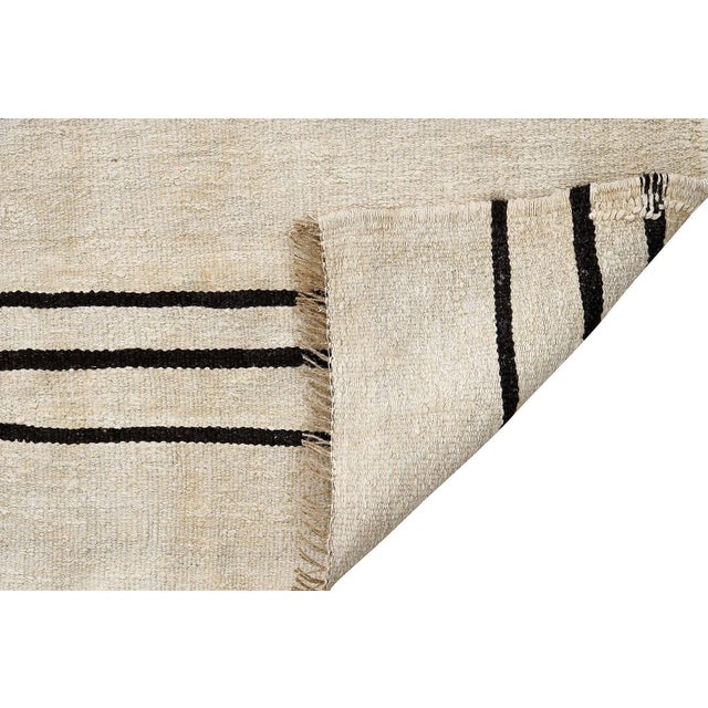Mid 20th Century Mid 20th Century Striped Vintage Hemp Kilim Rug For Sale - Image 5 of 7