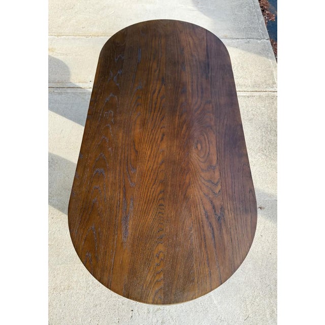 Wood Restoration Hardware Elodi Desk in Brown Oak For Sale - Image 7 of 10