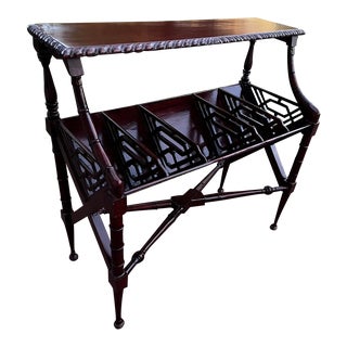 Vintage Chinoiserie Faux Bamboo Book Trough For Sale
