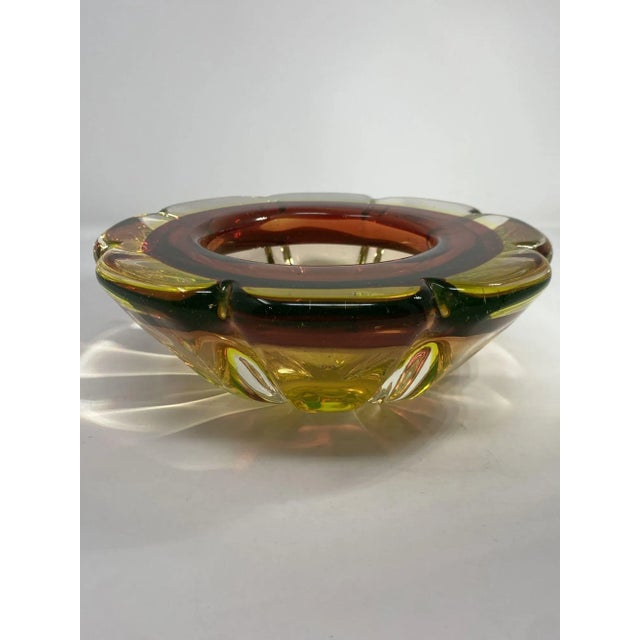 Vintage Uranium Murano Glass Ashtray | Chairish