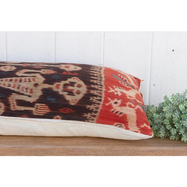 Lengkuas Antique Sumatran Ikat Pillow For Sale - Image 4 of 9