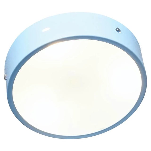 Metal Flush Mount in Light Blue, Italy, 1960s For Sale - Image 7 of 7