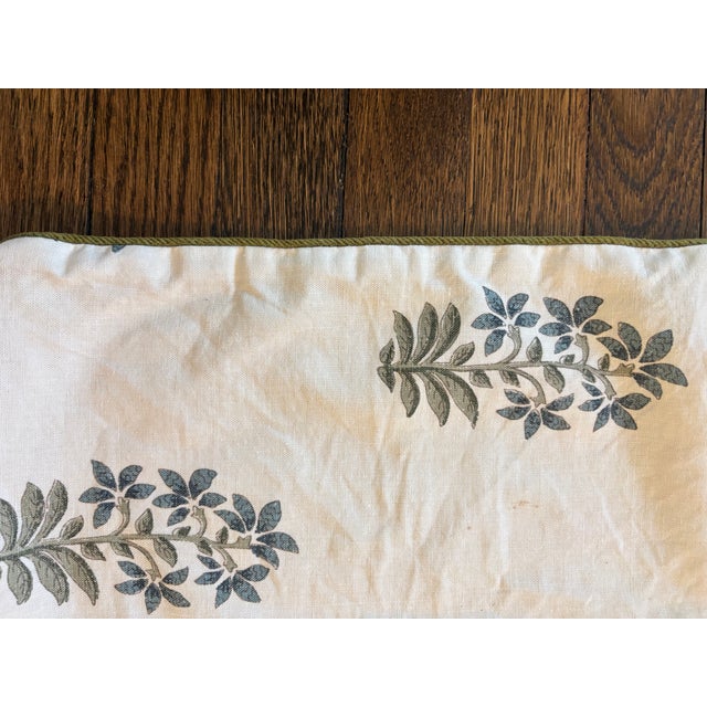 2000 - 2009 Peter Dunham Udaipur Indigo Pillow Covers With Green Welt, a Pair For Sale - Image 5 of 5