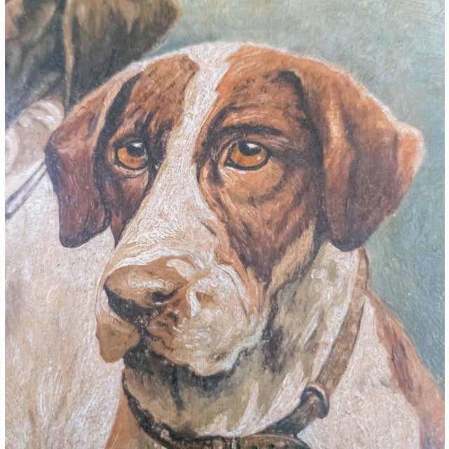 20th Century American Oil on Wood Panel Painting of Two Pointer Hunting Dogs For Sale - Image 10 of 11