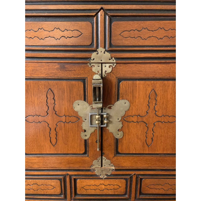 Chinoiserie Cabinet With Brass Hardware For Sale In Los Angeles - Image 6 of 13