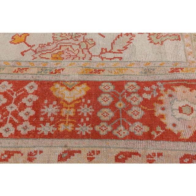 Textile Antique Turkish Oushak Rug For Sale - Image 7 of 10