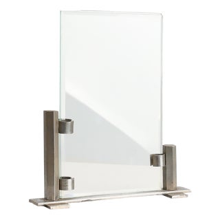 Modern Chrome-Steel and Glass Photo Frame Stand, 1920 For Sale