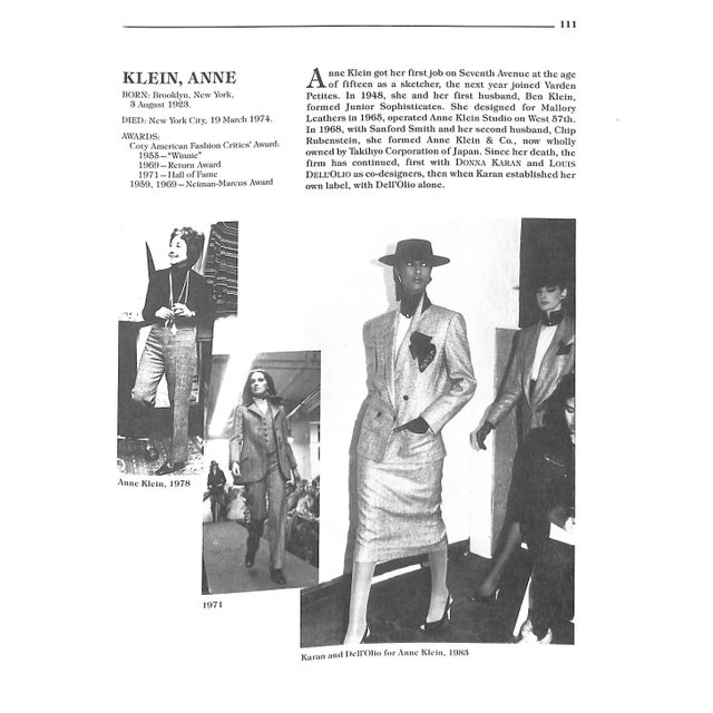 1980s "Who's Who in Fashion" 1988 Stegemeyer, Anne For Sale - Image 5 of 11