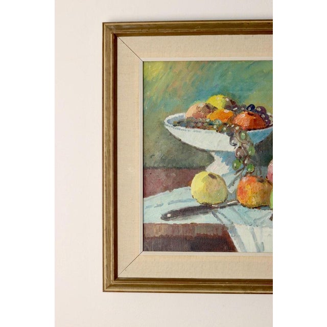 Eric Lundgren, Fruit Bowl, 1920s, Oil on Canvas For Sale - Image 7 of 11