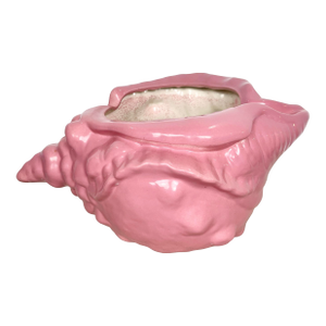 Vintage Pink Ceramic Shell Planter