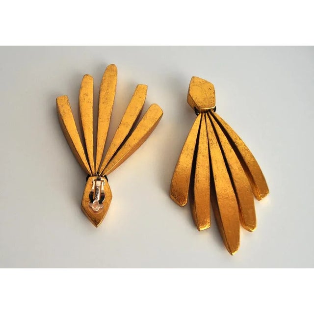 2000 - 2009 Modernist Sculptural Goldfoil Earclips from Monies, Denmark, 2000s, Set of 2 For Sale - Image 5 of 8
