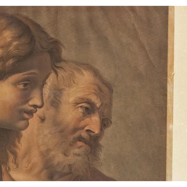 Traditional Early 19th Century "Heads of Two Apostles" Old Master Print After Raphael, Framed For Sale - Image 3 of 7