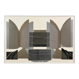 Rita Schwartz - Vintage Postmodernist Op Art Six Layer Screenprint, Signed (Ca. 1980) For Sale