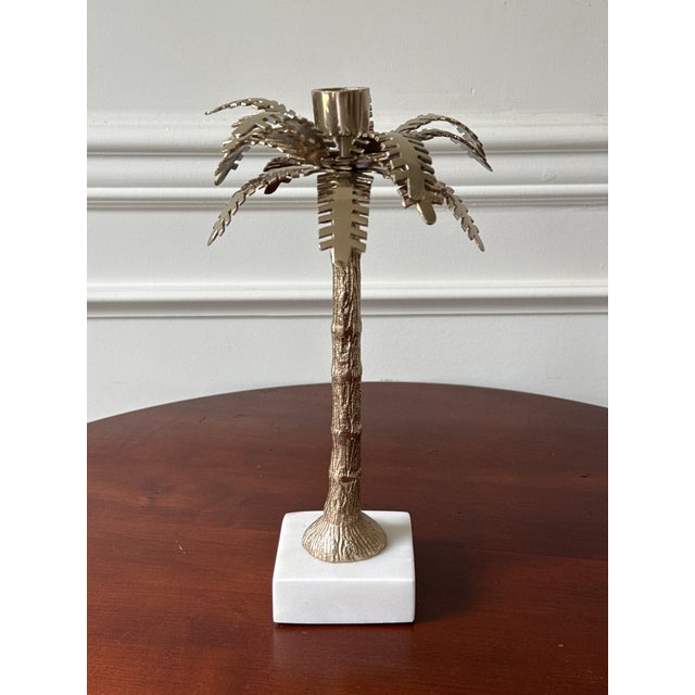 Palm Leaf Style Candle Holders For Sale - Image 13 of 14