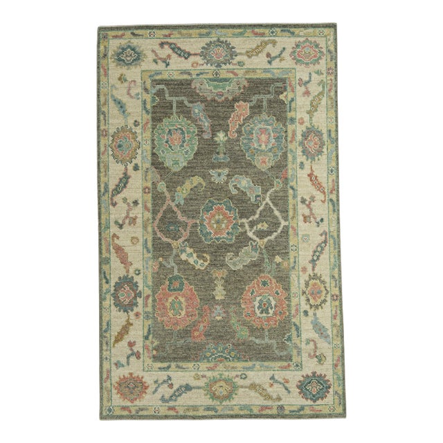 Turkish Oushak Rug 4' x 6'5" #20318 For Sale