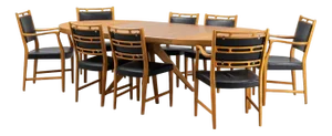 Dining Room Set by David Rosen Serie Futura for Nordiska Kompaniet Sued, 1950s, Set of 9