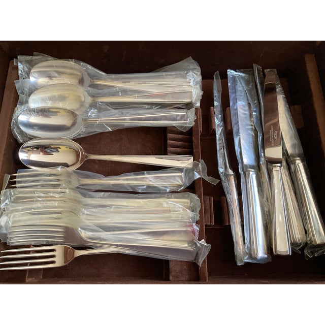New 1980s Silver Flatware,72 Pieces Set , Leighton. For Sale - Image 13 of 17