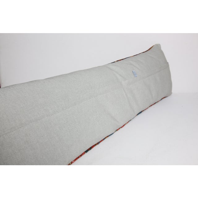 Antique Multi Color Tones Persian Lumbar Rug Pillow Cover -15'' X 47'' For Sale - Image 12 of 12