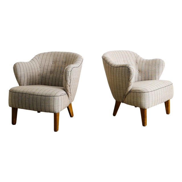Mid-Century Modern Danish Armchairs by Flemming Lassen for Asko, 1950s, Set of 2 For Sale