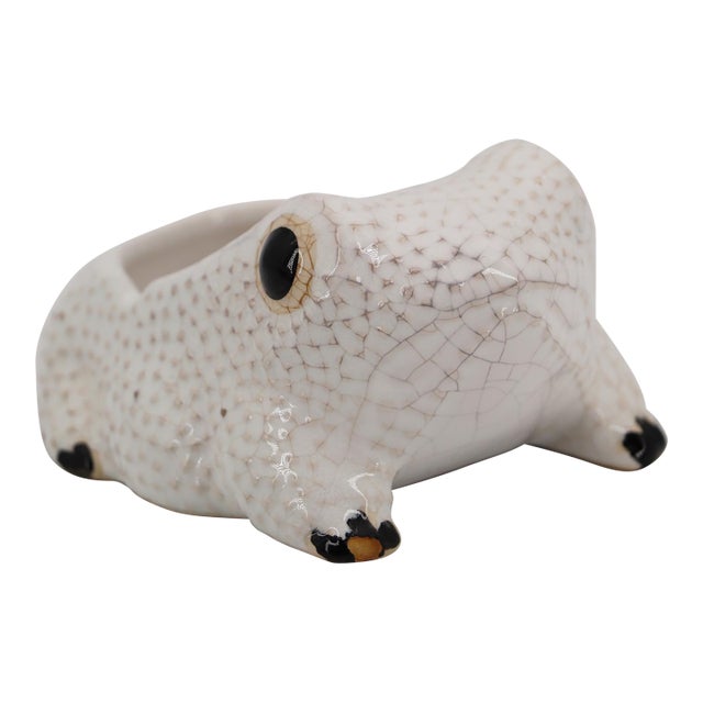 1970s Vintage Small Hobnail Frog Planter in the Style of Jean Roger For Sale